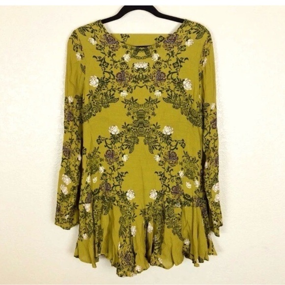 Free People Slubby Crinkle Smooth Talker Top Gold Combo dress hobo size XS - Picture 3 of 14